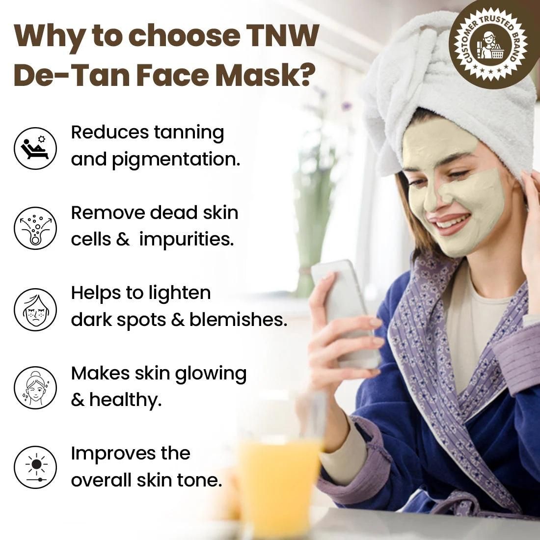 DE-Tan Face Pack for Glowing & Radiant Skin 50gm (Women)