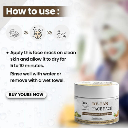 DE-Tan Face Pack for Glowing & Radiant Skin 50gm (Women)